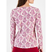 Doily Dance Printed Long-Sleeve Top