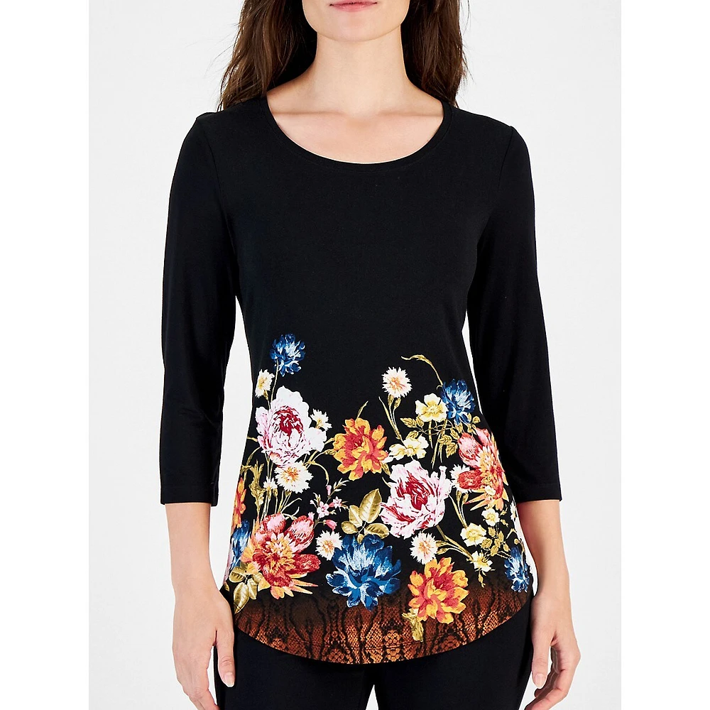 Regal Romance Three-Quarter Sleeve Top