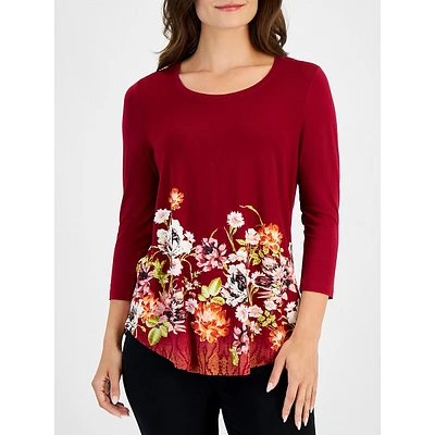 Regal Romance Three-Quarter Sleeve Top