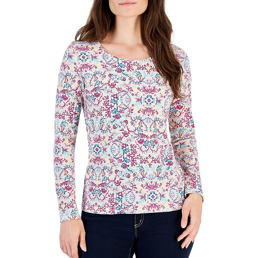 Petite Vine Tapestry Scoopneck Top