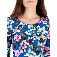 Petite Orchid Glory Printed Long-Sleeve Top