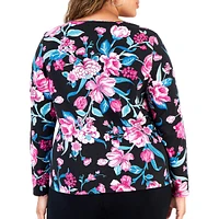 Plus Autumn Escape Long-Sleeve Top