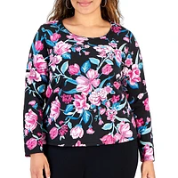 Plus Autumn Escape Long-Sleeve Top