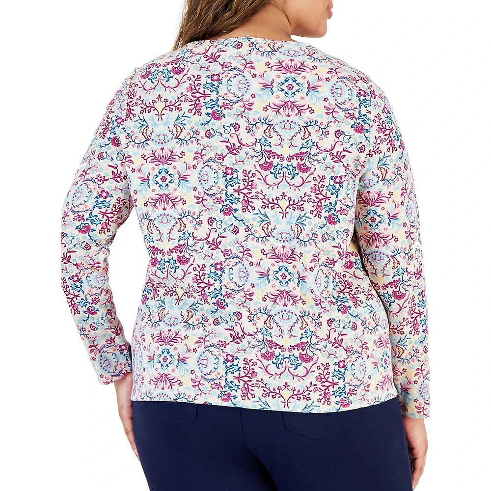 Plus Vine Tapestry-Print Top