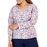 Plus Vine Tapestry-Print Top