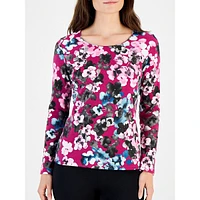 Orchid Glory Printed Long-Sleeve Top