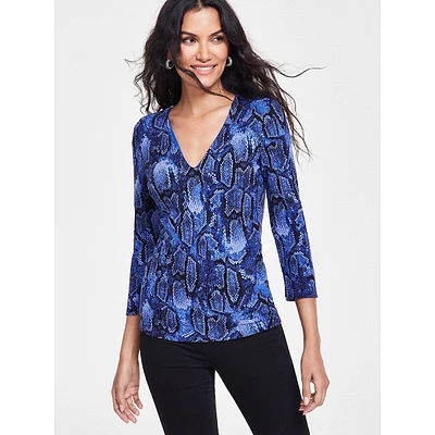 Printed Ribbed Top