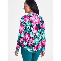 Floral Zip-Pocket Top