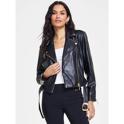 Faux Leather Moto Jacket