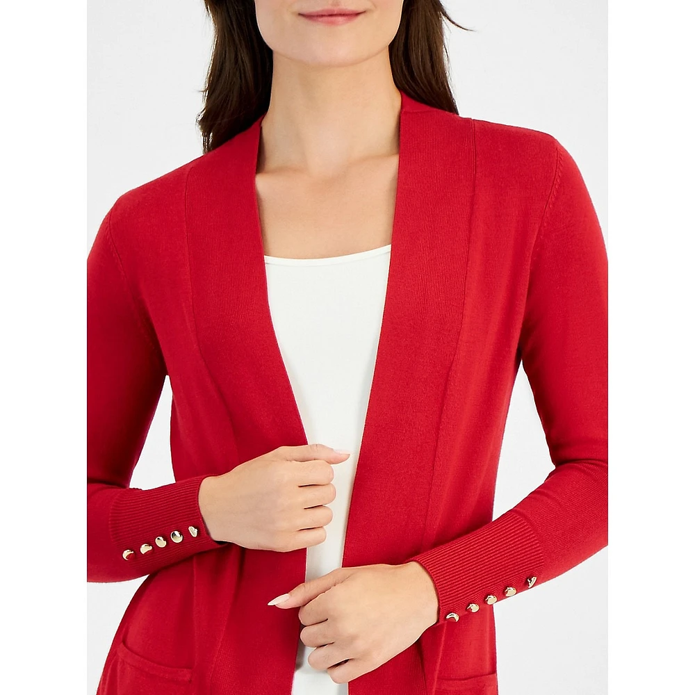 Button-Sleeve Cardigan