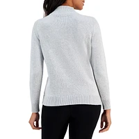 Petite Quarter-Zip Cable-Yoke Sweater