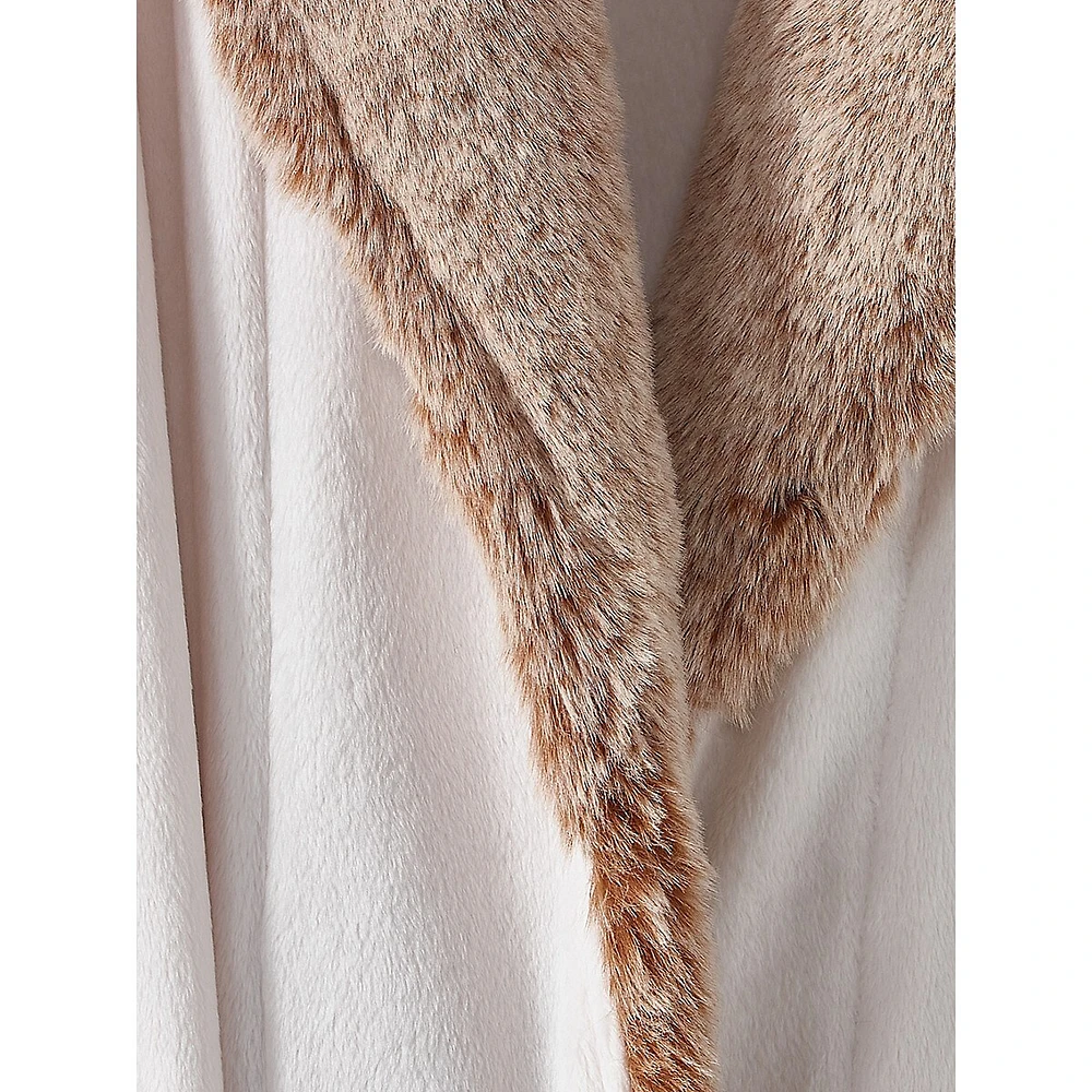 Faux Fur-Trim Robe