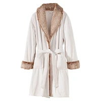 Faux Fur-Trim Robe