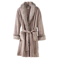 Faux Fur-Trim Robe