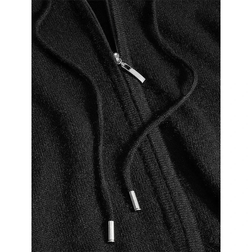 Cashmere Zip-Front Hoodie