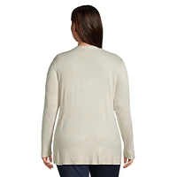 Plus Open-Front Knit Cardigan