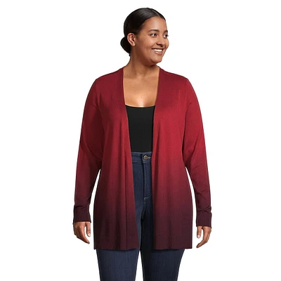 Plus Dip-Dye Open-Front Cardigan