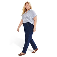 Plus High-Rise Straight-Leg Jeans