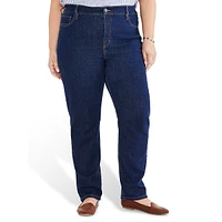 Plus High-Rise Straight-Leg Jeans