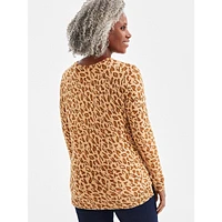 Petite Leopard-Print Sweater