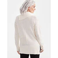 Envelope-Neck Tunic Sweater