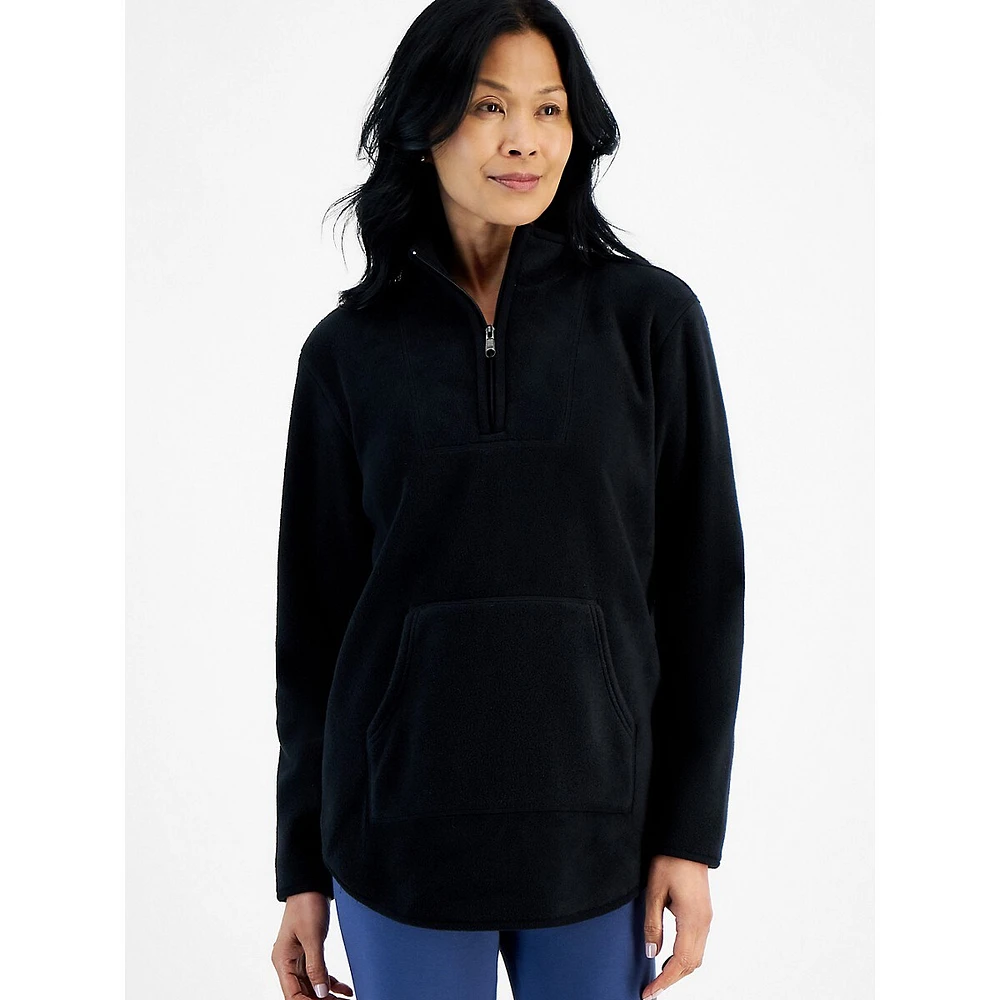 Quarter-Zip Mockneck Fleece Sweatshirt