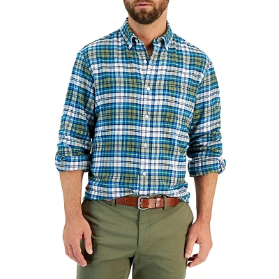 Regular-Fit Plaid Flannel Shirt