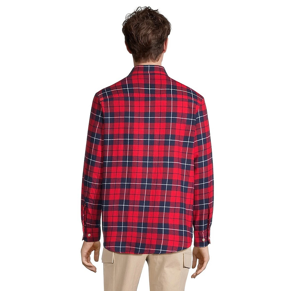 Regular-Fit Plaid Flannel Shirt