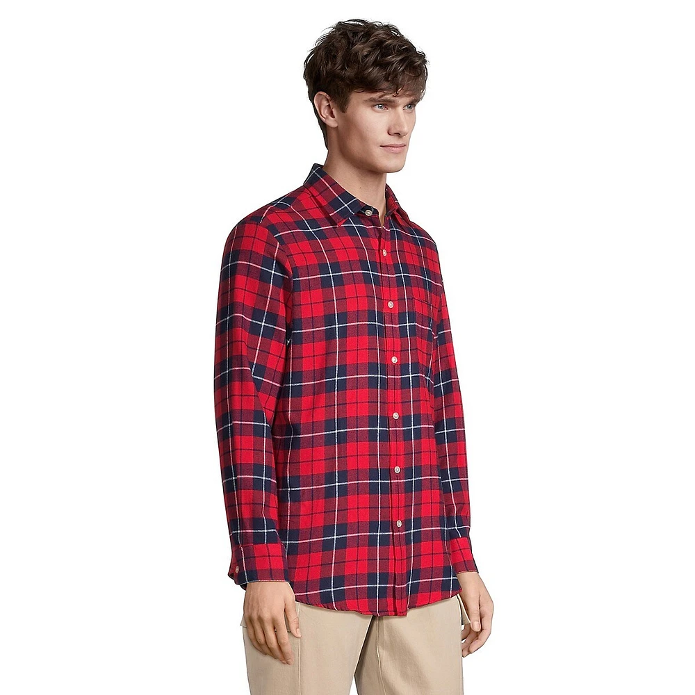 Regular-Fit Plaid Flannel Shirt