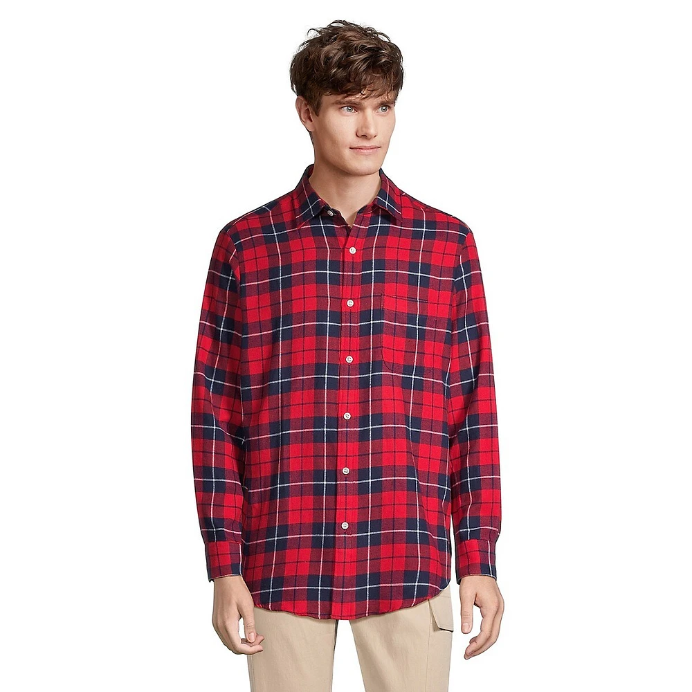 Regular-Fit Plaid Flannel Shirt