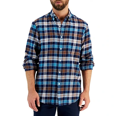 Regular-Fit Plaid Flannel Shirt