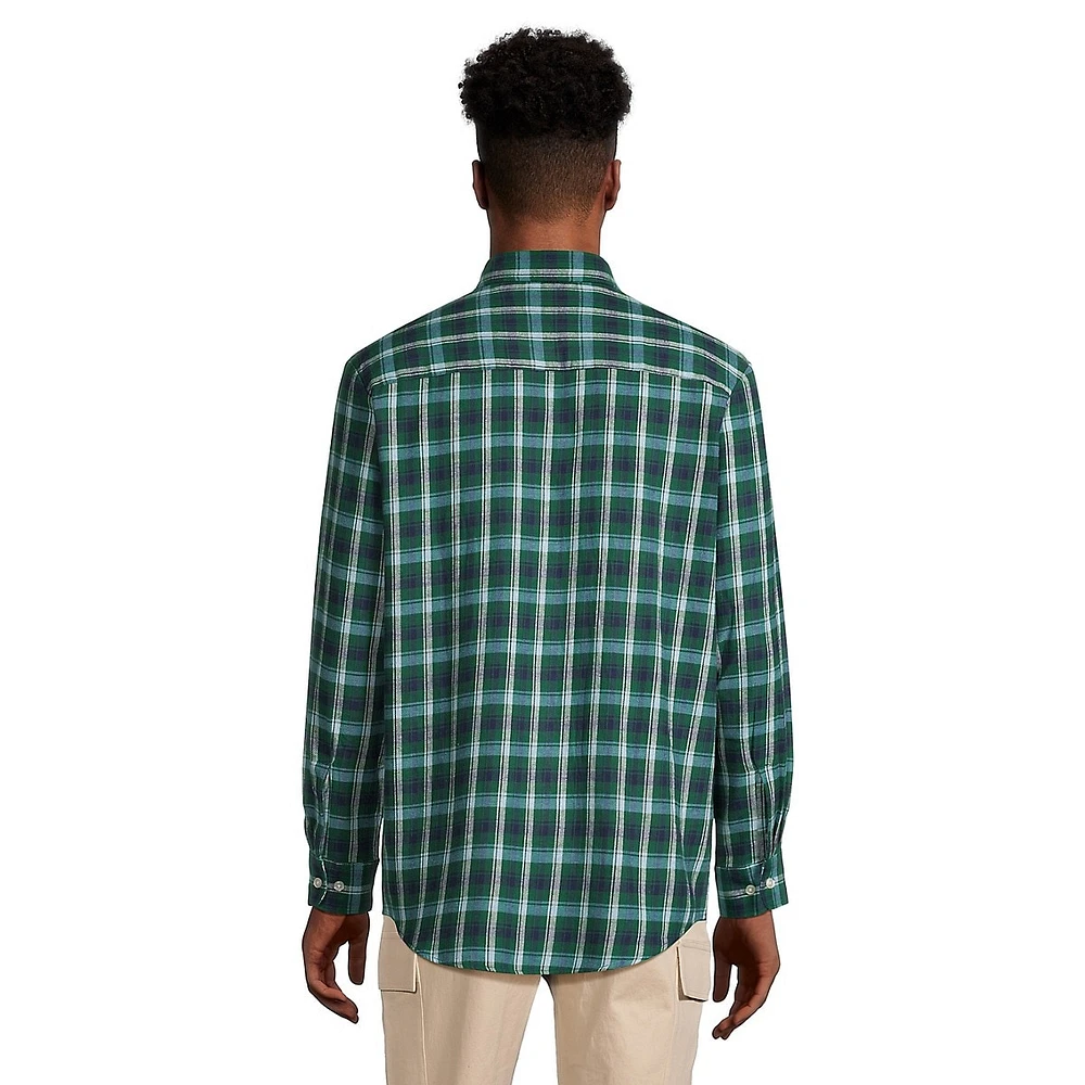 Regular-Fit Plaid Flannel Shirt