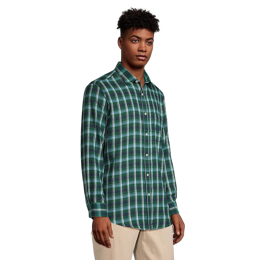 Regular-Fit Plaid Flannel Shirt