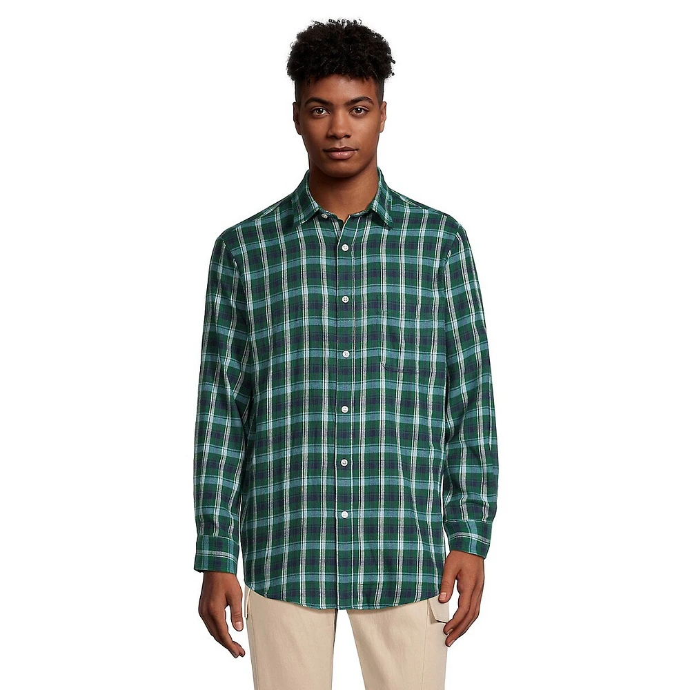 Regular-Fit Plaid Flannel Shirt