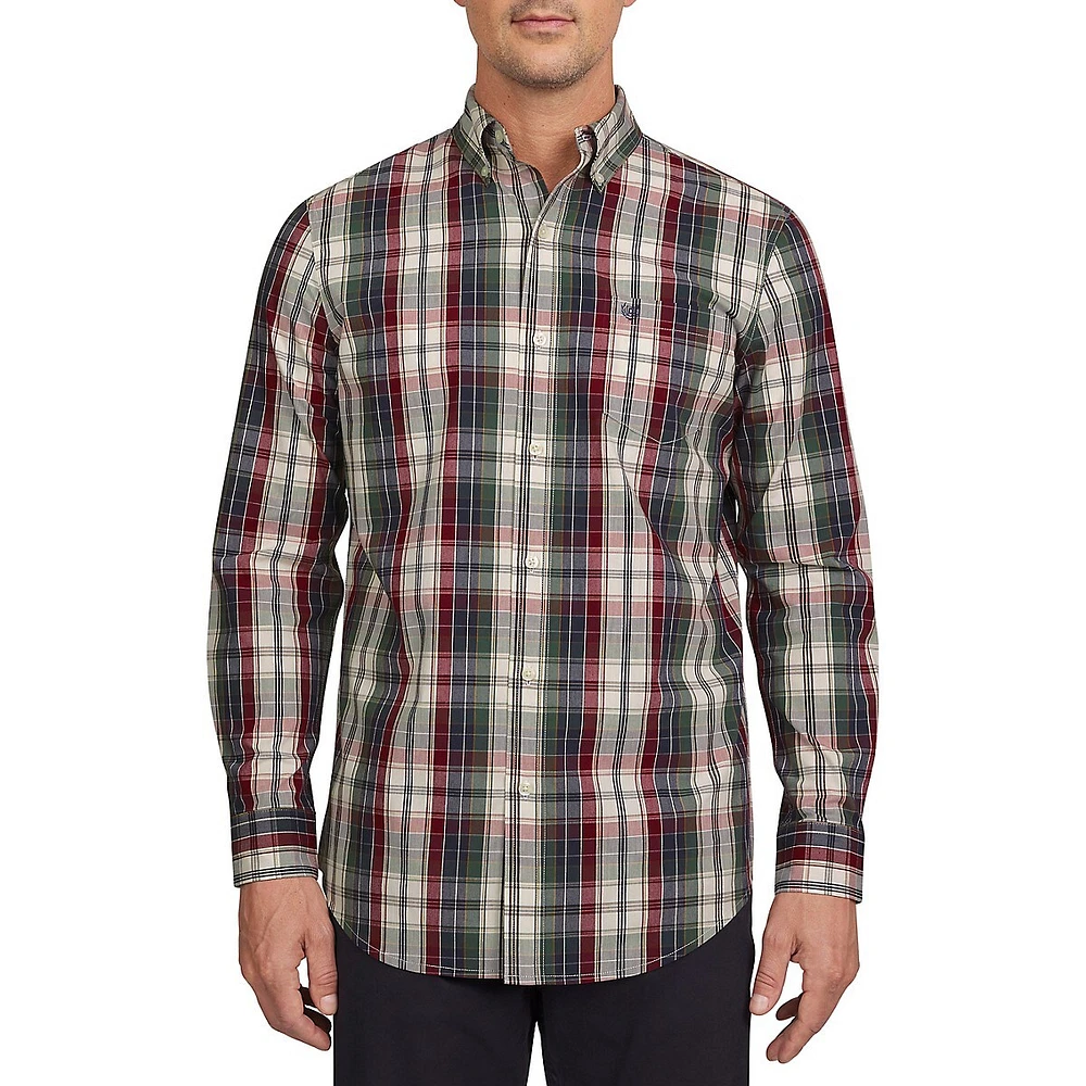 Regular-Fit Plaid Flannel Shirt