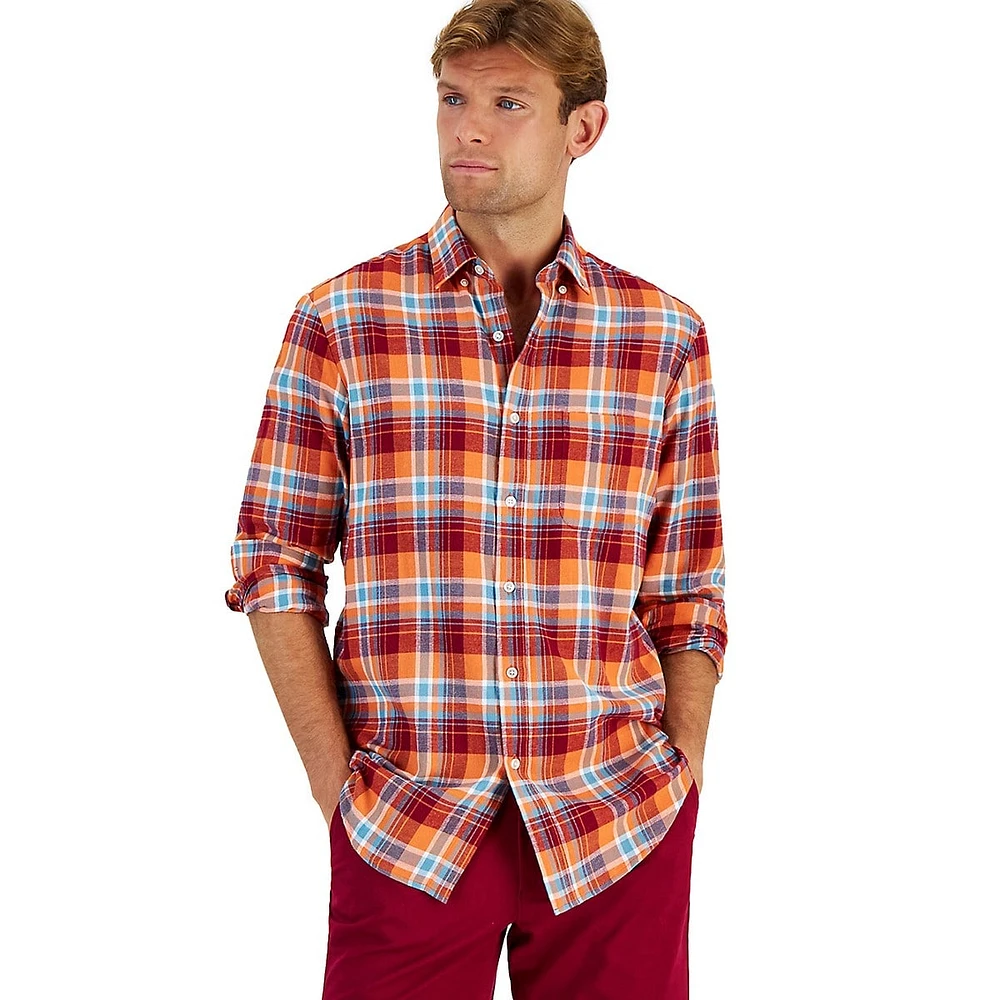 Regular-Fit Plaid Flannel Shirt