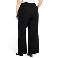 Plus High-Rise Wide-Leg Ponte-Knit Pants