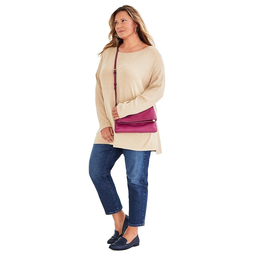 Plus Knit Seam-Front Tunic Top