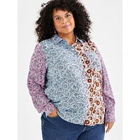 Plus Blocked Bloom Perfect Shirt