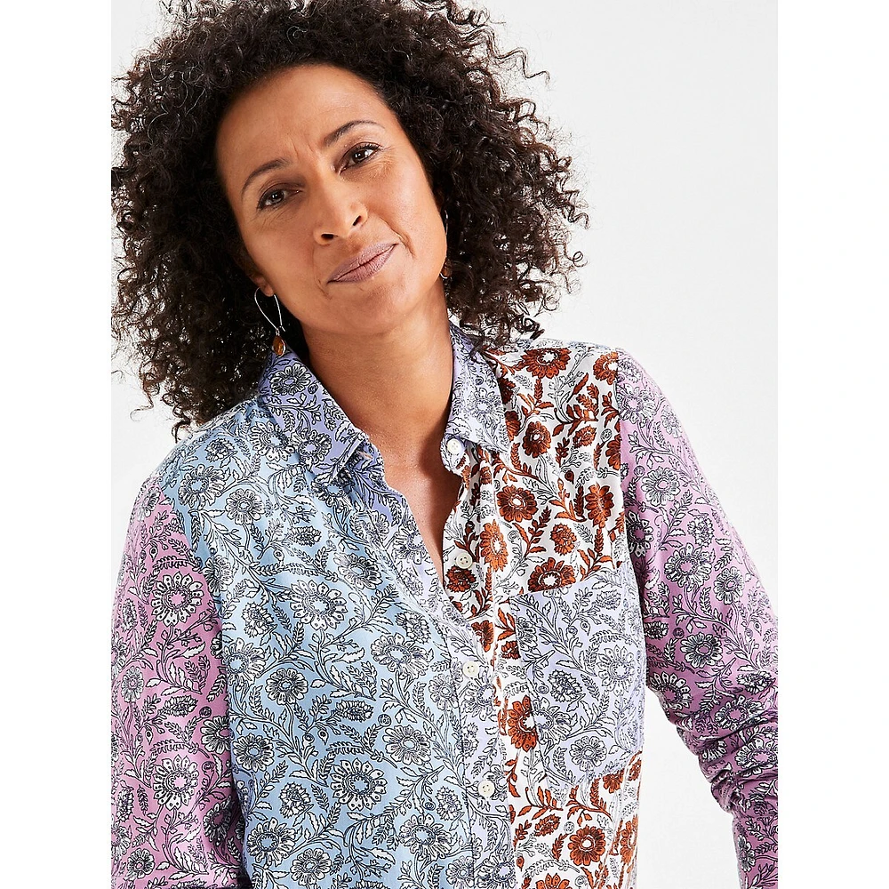 Cotton Patchwork-Print Perfect Shirt