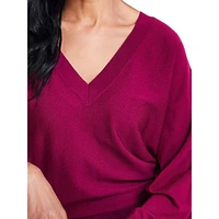 V-Neck & V-Back Dolman-Sleeve Sweater