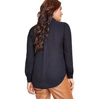 Button-Front Tunic Shirt