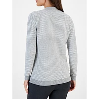 Textured-Knit Henley Sweater