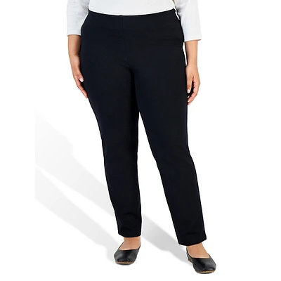 Plus Ponte Double-Knit Pull-On Pants