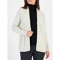 Cable-Detailed Open-Front Cardigan