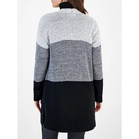 Open-Front Colourblocked Cardigan