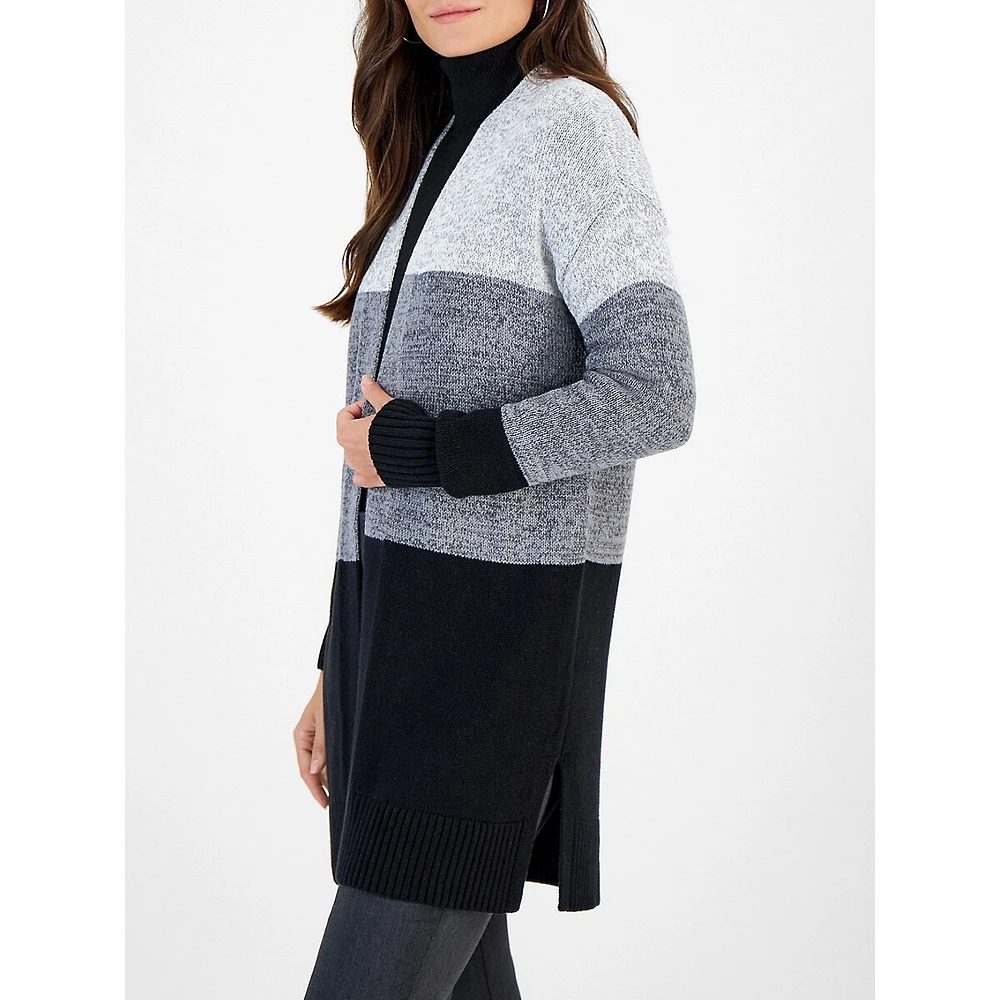 Open-Front Colourblocked Cardigan