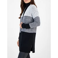 Open-Front Colourblocked Cardigan