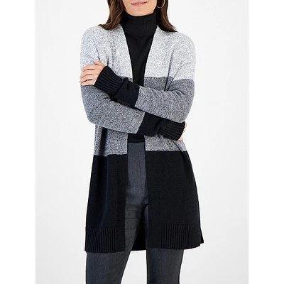 Open-Front Colourblocked Cardigan