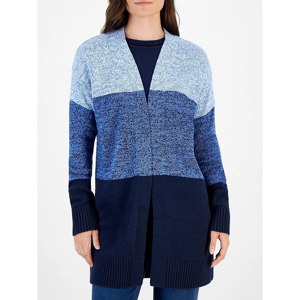 Open-Front Colourblocked Cardigan